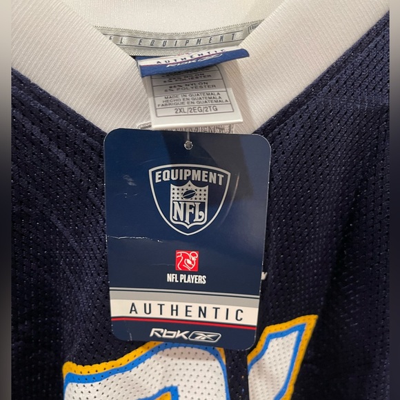 NFL San Diego Chargers NWT XXL Reebok Ladainian Tomlinson #21 Reebok home Jersey - Picture 10 of 12